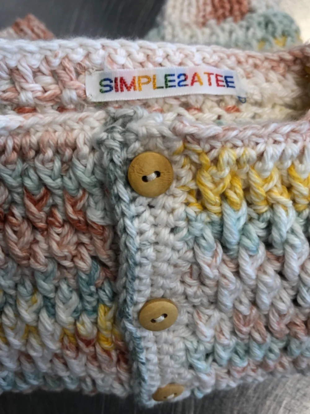 Newborn Baby Romper Gift Set with Beanie & Crochet Wooden Ring 0-3 Months